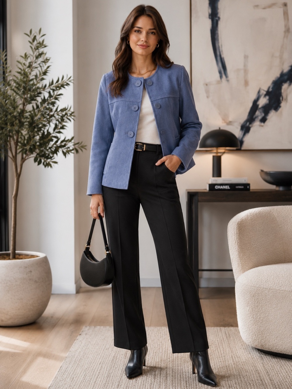 Dana Buchanan Wool Work Blazer Blue Women’s Size 8
